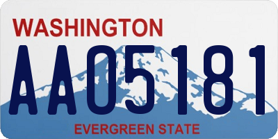 WA license plate AAO5181