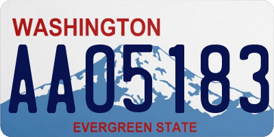 WA license plate AAO5183