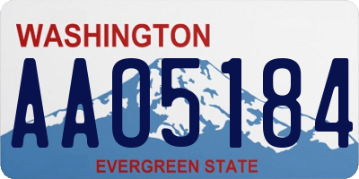 WA license plate AAO5184
