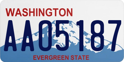 WA license plate AAO5187