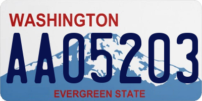 WA license plate AAO5203