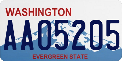 WA license plate AAO5205