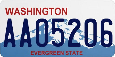 WA license plate AAO5206