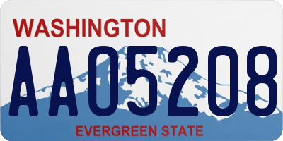 WA license plate AAO5208