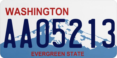 WA license plate AAO5213