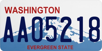 WA license plate AAO5218