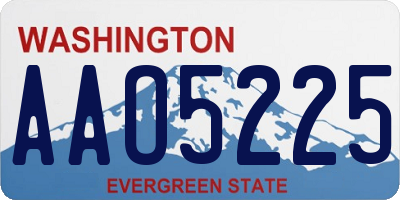 WA license plate AAO5225