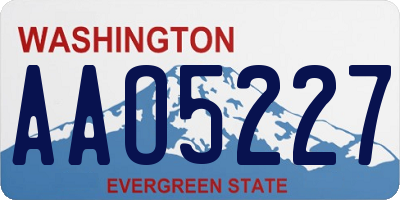 WA license plate AAO5227