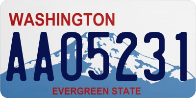 WA license plate AAO5231