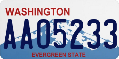 WA license plate AAO5233