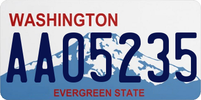 WA license plate AAO5235