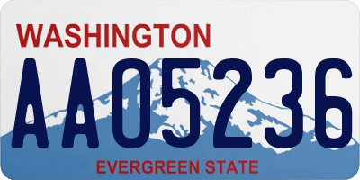 WA license plate AAO5236