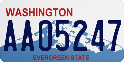 WA license plate AAO5247