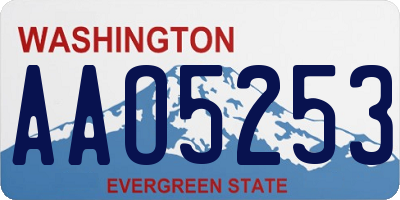 WA license plate AAO5253