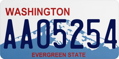 WA license plate AAO5254