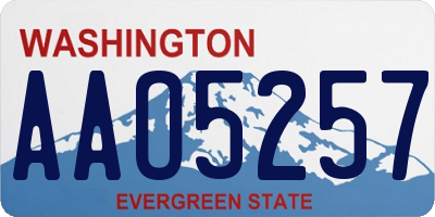 WA license plate AAO5257