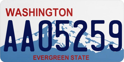 WA license plate AAO5259
