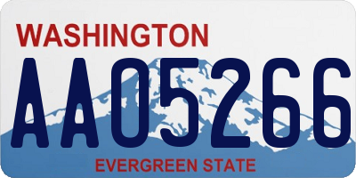 WA license plate AAO5266