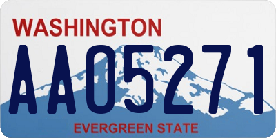 WA license plate AAO5271