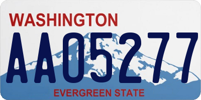 WA license plate AAO5277