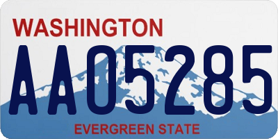 WA license plate AAO5285