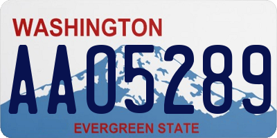 WA license plate AAO5289