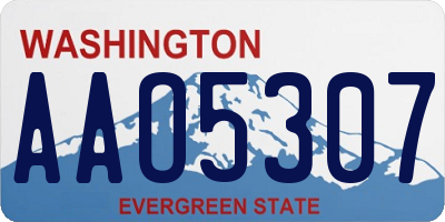 WA license plate AAO5307