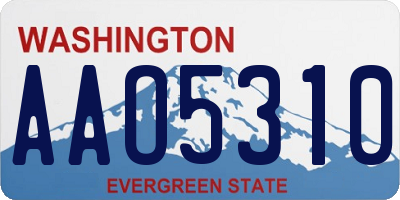 WA license plate AAO5310