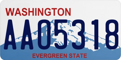 WA license plate AAO5318