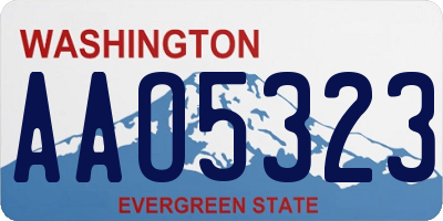 WA license plate AAO5323