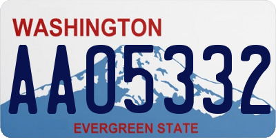 WA license plate AAO5332