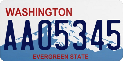 WA license plate AAO5345