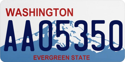 WA license plate AAO5350