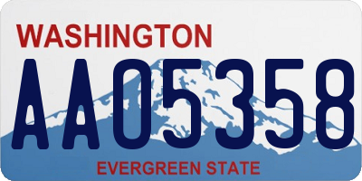 WA license plate AAO5358
