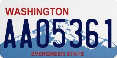 WA license plate AAO5361