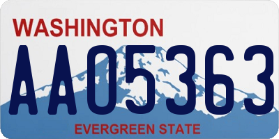 WA license plate AAO5363