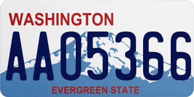 WA license plate AAO5366