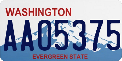 WA license plate AAO5375