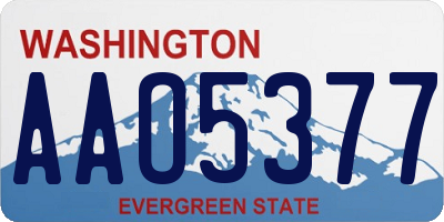 WA license plate AAO5377