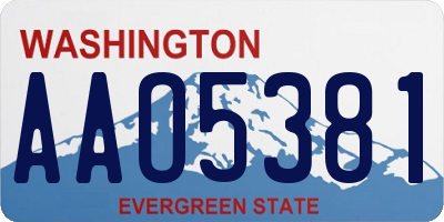 WA license plate AAO5381