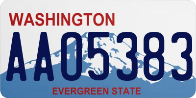 WA license plate AAO5383