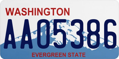 WA license plate AAO5386