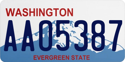 WA license plate AAO5387