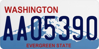 WA license plate AAO5390