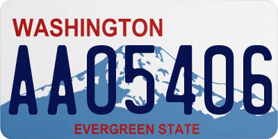 WA license plate AAO5406