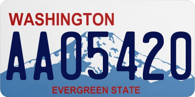 WA license plate AAO5420
