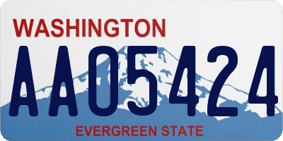 WA license plate AAO5424