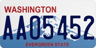 WA license plate AAO5452