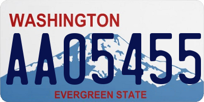 WA license plate AAO5455