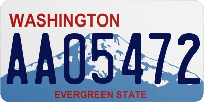 WA license plate AAO5472